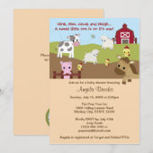 Boerderij van dierlijke Baby shower NEUTRAL AAK Kaart (Voorkant / Achterkant)