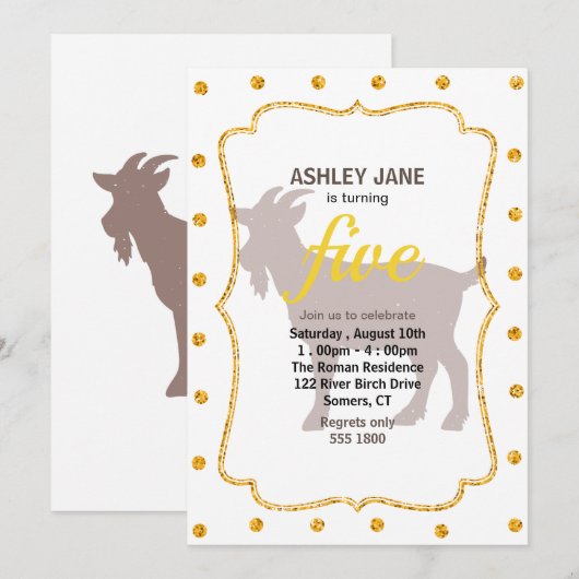 Boerderij van geiten, silhouet kaart (Voorkant / Achterkant)