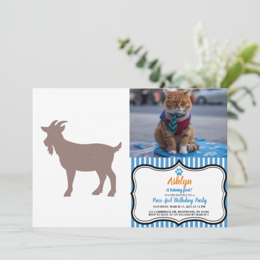 Boerderij van geiten, silhouet kaart (Staand voorkant)