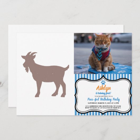 Boerderij van geiten, silhouet kaart (Voorkant / Achterkant)