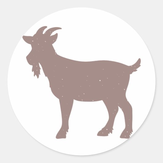 Boerderij van geiten, silhouet ronde sticker (Voorkant)
