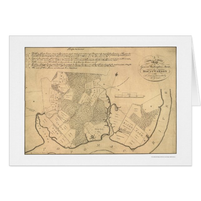 Boerderij van generaal Washington Mt Vernon Map 18 (Voorkant Horizontaal)