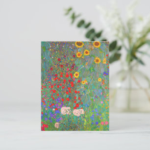 Boerderij van Gustav Klimt met zonnebloemen Briefkaart