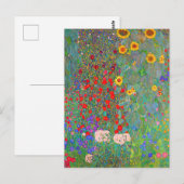 Boerderij van Gustav Klimt met zonnebloemen Briefkaart (Voorkant / Achterkant)