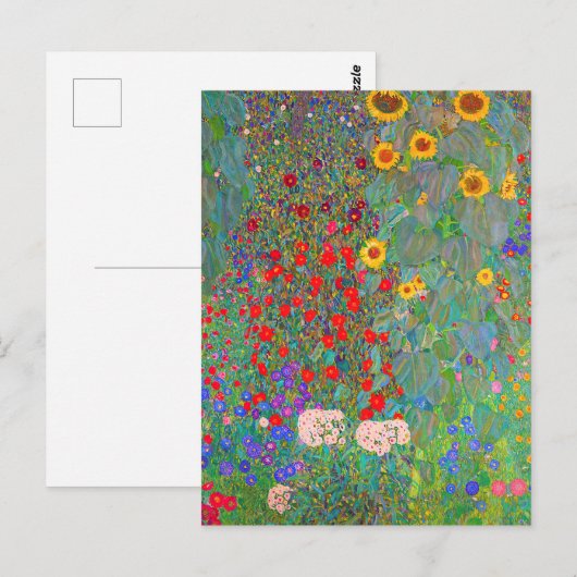 Boerderij van Gustav Klimt met zonnebloemen Briefkaart (Voorkant / Achterkant)
