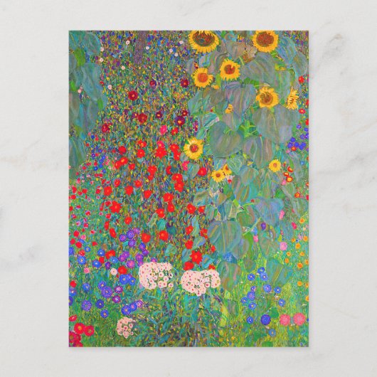Boerderij van Gustav Klimt met zonnebloemen Briefkaart (Voorkant)