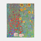 Boerderij van Gustav Klimt met zonnebloemen Fleece Deken (Voorkant)