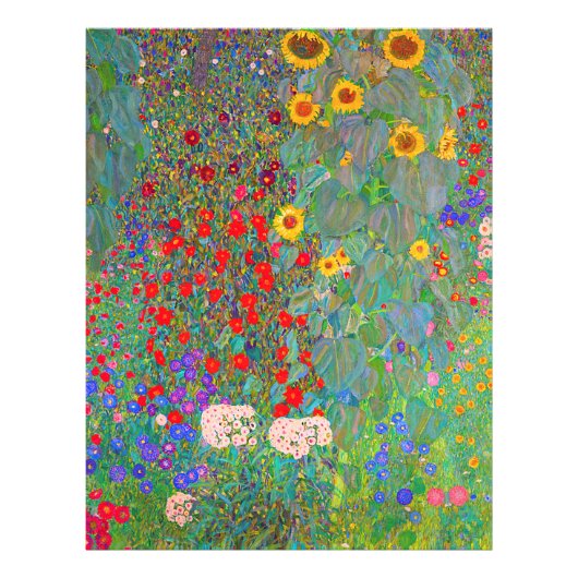 Boerderij van Gustav Klimt met zonnebloemen Foto Afdruk (Voorkant)