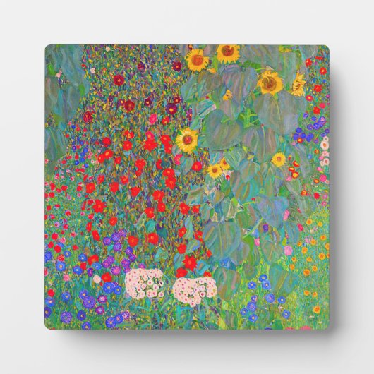 Boerderij van Gustav Klimt met zonnebloemen Fotoplaat (Voorkant)