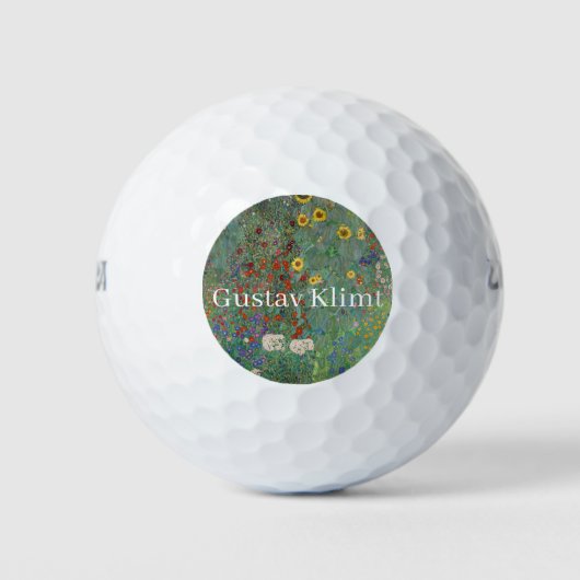 Boerderij van Gustav Klimt met zonnebloemen Golfballen (Voorkant)