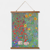 Boerderij van Gustav Klimt met zonnebloemen Hangend Wandkleed (Voorkant)