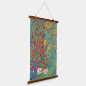Boerderij van Gustav Klimt met zonnebloemen Hangend Wandkleed (Gebogen)