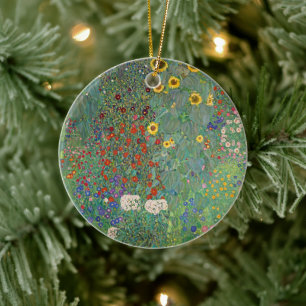 Boerderij van Gustav Klimt met zonnebloemen Keramisch Ornament