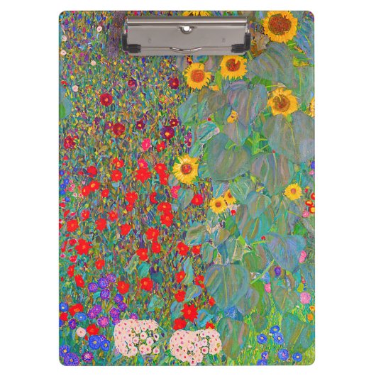 Boerderij van Gustav Klimt met zonnebloemen Klembord (Voorkant)