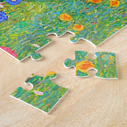 Boerderij van Gustav Klimt met zonnebloemen Legpuzzel (Zijkant)
