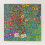 Boerderij van Gustav Klimt met zonnebloemen Legpuzzel<br><div class="desc">Gustav Klimt's Boerderij tuin met zonnebloemen puzzel.</div>