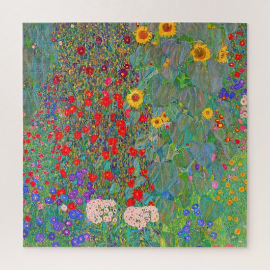 Boerderij van Gustav Klimt met zonnebloemen Legpuzzel (Verticaal)