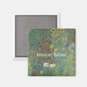 Boerderij van Gustav Klimt met zonnebloemen Magneet (Voorkant / Achterkant)