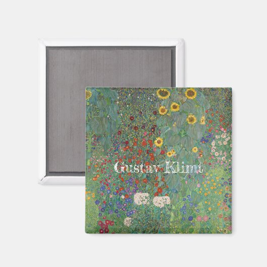 Boerderij van Gustav Klimt met zonnebloemen Magneet (Voorkant / Achterkant)