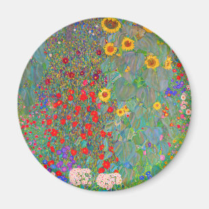 Boerderij van Gustav Klimt met zonnebloemen Magneet