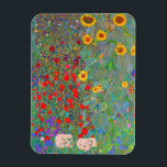 Boerderij van Gustav Klimt met zonnebloemen Magneet<br><div class="desc">Gustav Klimt's Boerderij tuin met zonnebloemen Magnet.</div>