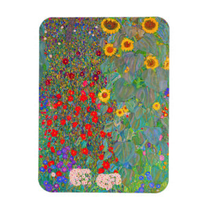 Boerderij van Gustav Klimt met zonnebloemen Magneet