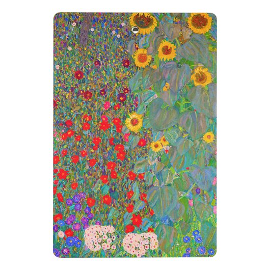 Boerderij van Gustav Klimt met zonnebloemen Mini Klembord (Achterkant)