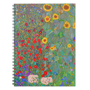 Boerderij van Gustav Klimt met zonnebloemen Notitieboek
