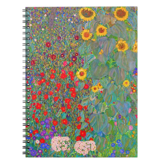 Boerderij van Gustav Klimt met zonnebloemen Notitieboek (Voorkant)