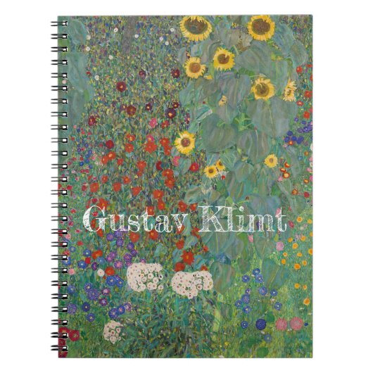 Boerderij van Gustav Klimt met zonnebloemen Notitieboek (Voorkant)
