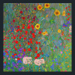 Boerderij van Gustav Klimt met zonnebloemen Perfect Poster<br><div class="desc">Gustav Klimt's Boerderij tuin met zonnebloemen Poster.</div>
