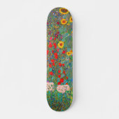 Boerderij van Gustav Klimt met zonnebloemen Persoonlijk Skateboard (Voorkant)
