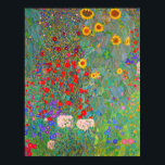Boerderij van Gustav Klimt met zonnebloemen Poster<br><div class="desc">Gustav Klimt's Boerderij tuin met zonnebloemen Poster.</div>