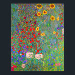 Boerderij van Gustav Klimt met zonnebloemen Poster<br><div class="desc">Gustav Klimt's Boerderij tuin met zonnebloemen Poster.</div>
