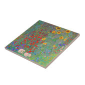 Boerderij van Gustav Klimt met zonnebloemen Tegeltje (Zijkant)
