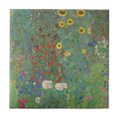 Boerderij van Gustav Klimt met zonnebloemen Tegeltje (Voorkant)