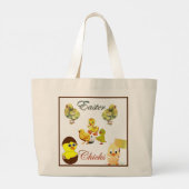 Boerderij van Happy Easter Chicks Country Rustic Grote Tote Bag (Achterkant)