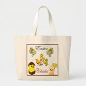 Boerderij van Happy Easter Chicks Country Rustic Grote Tote Bag (Voorkant)