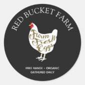 Boerderij van het verse kippeneieren ronde sticker (Voorkant)