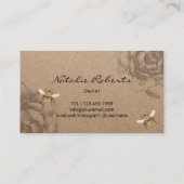 Boerderij van honingbijen Floral Rustic Kraft Visitekaartje (Achterkant)