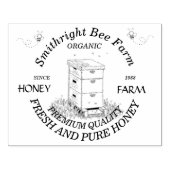 Boerderij van honingbijen met hiefrubberen stempel (Afrduk)