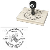 Boerderij van honingbijen met sluitingen van honin rubberstempel (Gestempeld)