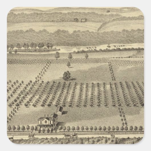 Boerderij van Joseph Vierkante Sticker (Voorkant)