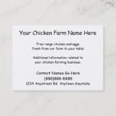 Boerderij van kippeIGE eieren met vrije uitloop va Visitekaartje (Achterkant)