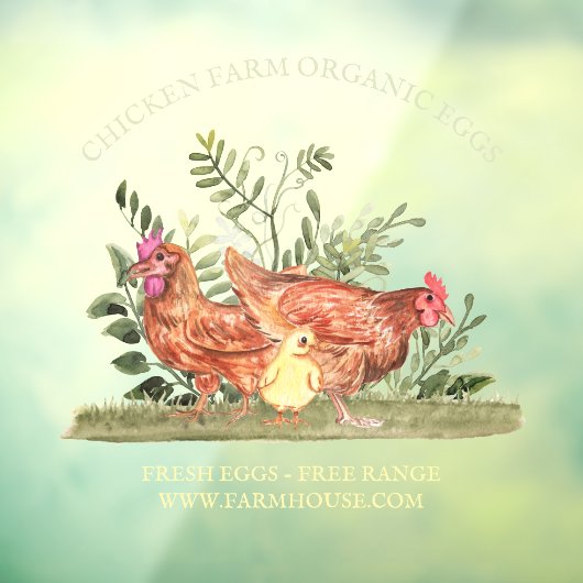 Boerderij van kippen Chick organisch ei Raamsticker (Vel 3)