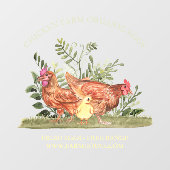 Boerderij van kippen Chick organisch ei Raamsticker (Vel)