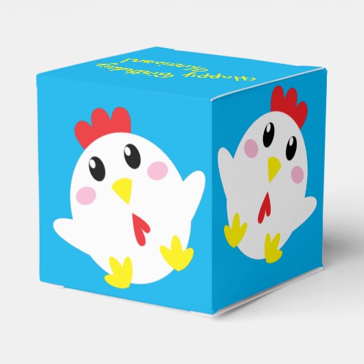 Boerderij van kippen Kinder 1e verjaardag Bedankdoosjes (Achterkant)