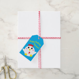 Boerderij van kippen Kinder 1e verjaardag Cadeaulabel