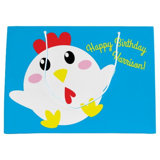 Boerderij van kippen Kinder 1e verjaardag Groot Cadeauzakje (Voorkant)