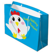 Boerderij van kippen Kinder 1e verjaardag Groot Cadeauzakje (Achterkant Gekanteld)